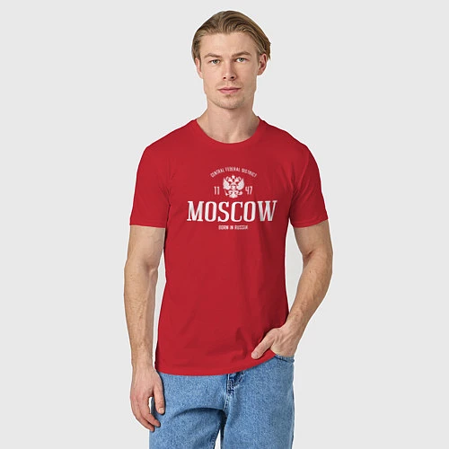 Мужская футболка Москва Born in Russia / Красный – фото 3
