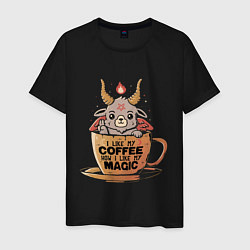 Футболка хлопковая мужская Magic Coffee, цвет: черный