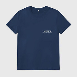 Футболка хлопковая мужская LONER, цвет: тёмно-синий