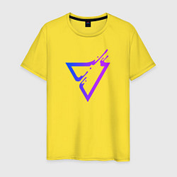 Футболка хлопковая мужская Liquid Triangle, цвет: желтый