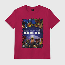 Футболка хлопковая мужская ROBLOX, цвет: маджента