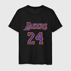 Футболка хлопковая мужская Lakers 24, цвет: черный