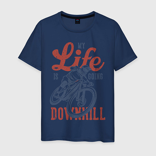 Мужская футболка My Life is Going Downhill / Тёмно-синий – фото 1