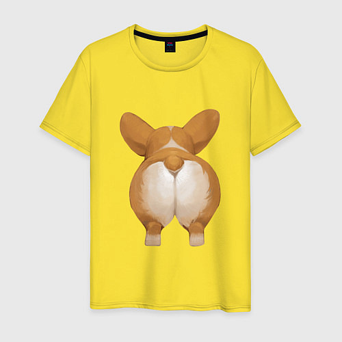 Мужская футболка Корги / Желтый – фото 1