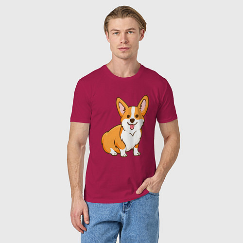 Мужская футболка Корги / Маджента – фото 3