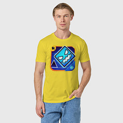 Футболка хлопковая мужская Geometry Dash, цвет: желтый — фото 2