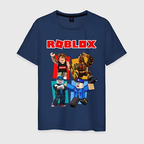 Мужская футболка ROBLOX / Тёмно-синий – фото 1