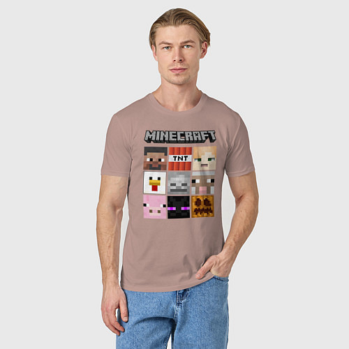 Мужская футболка MINECRAFT / Пыльно-розовый – фото 3