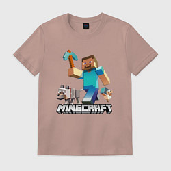 Футболка хлопковая мужская MINECRAFT, цвет: пыльно-розовый