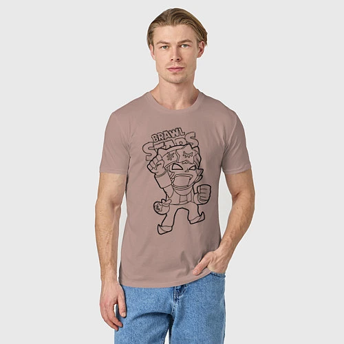 Мужская футболка Brawl Stars SANDY раскраска / Пыльно-розовый – фото 3