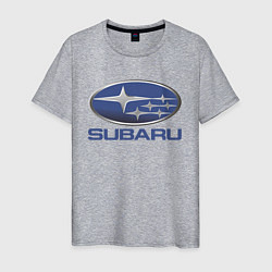 Футболка хлопковая мужская SUBARU, цвет: меланж