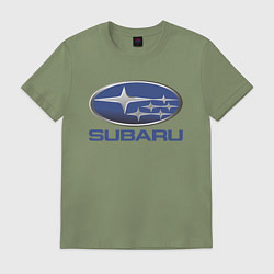 Футболка хлопковая мужская SUBARU, цвет: авокадо