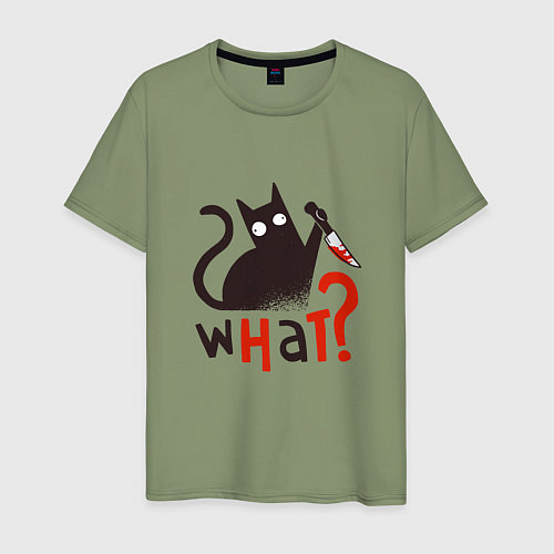 Мужская футболка What cat / Авокадо – фото 1
