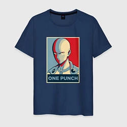 Футболка хлопковая мужская ONE-PUNCH MAN, цвет: тёмно-синий