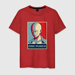 Футболка хлопковая мужская ONE-PUNCH MAN, цвет: красный