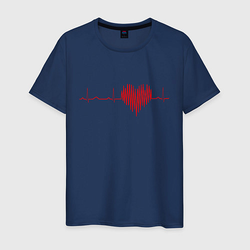 Мужская футболка Сердцебиение / Тёмно-синий – фото 1