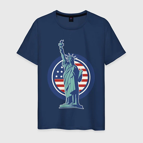 Мужская футболка Usa Liberty Statue / Тёмно-синий – фото 1