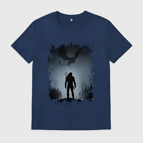 Мужская футболка ВЕДЬМАК / Тёмно-синий – фото 1