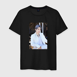 Футболка хлопковая мужская BTS, цвет: черный