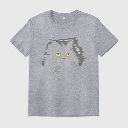 Футболка хлопковая мужская Грозовой, кошак пушистый, цвет: меланж