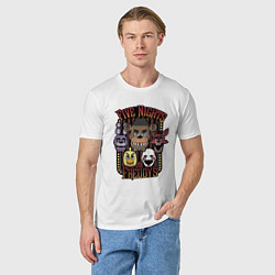 Футболка хлопковая мужская FIVE NIGHTS AT FREDDYS, цвет: белый — фото 2