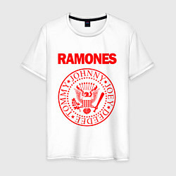 Футболка хлопковая мужская RAMONES, цвет: белый