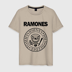 Футболка хлопковая мужская RAMONES, цвет: миндальный