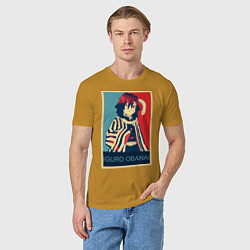 Футболка хлопковая мужская Обанай Игуро, цвет: горчичный — фото 2