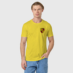 Футболка хлопковая мужская PORSCHE, цвет: желтый — фото 2