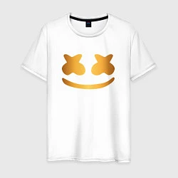 Футболка хлопковая мужская Marshmello gold, цвет: белый