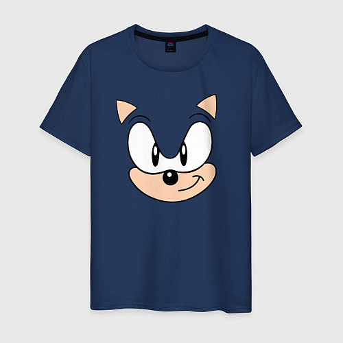 Мужская футболка Sonic лицо / Тёмно-синий – фото 1