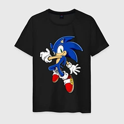 Футболка хлопковая мужская Sonic, цвет: черный
