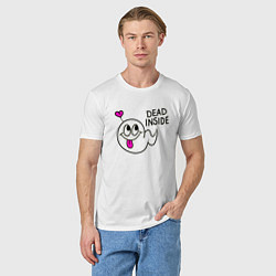 Футболка хлопковая мужская Dead Inside, цвет: белый — фото 2