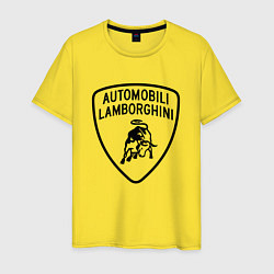 Футболка хлопковая мужская Lamborghini Logo Dark, цвет: желтый