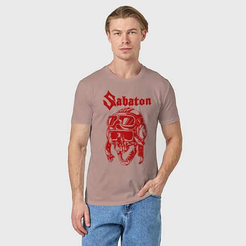 Мужская футболка Sabaton / Пыльно-розовый – фото 3