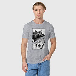 Футболка хлопковая мужская Gurren lagann, цвет: меланж — фото 2
