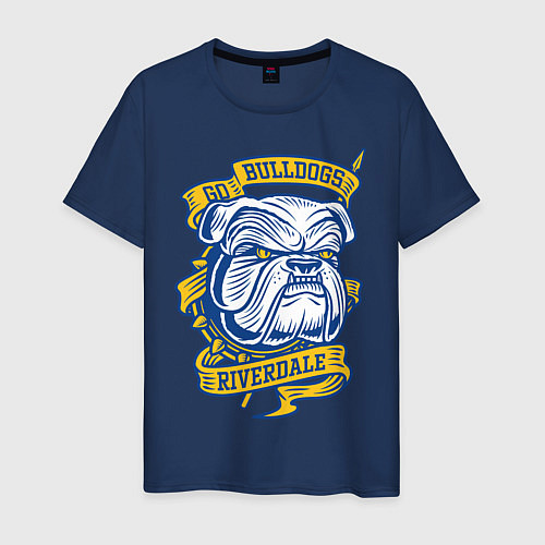 Мужская футболка GO BULLDOGS / Тёмно-синий – фото 1