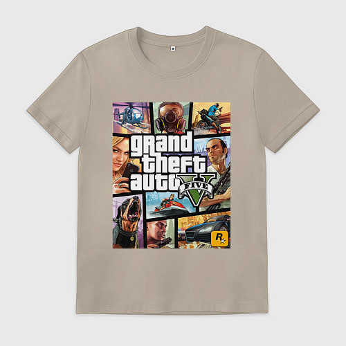 Мужская футболка GTA5 / Миндальный – фото 1