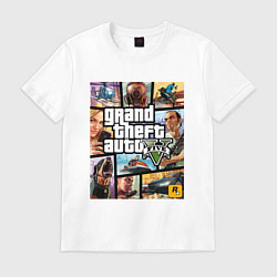 Футболка хлопковая мужская GTA5, цвет: белый