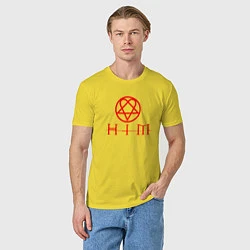 Футболка хлопковая мужская HIM LOGO RED, цвет: желтый — фото 2