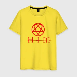 Футболка хлопковая мужская HIM LOGO RED, цвет: желтый