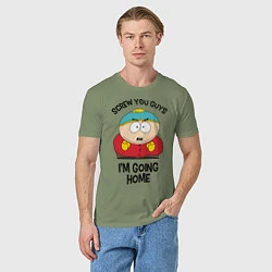 Футболка хлопковая мужская South Park, Эрик Картман, цвет: авокадо — фото 2
