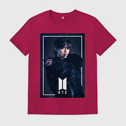 Футболка хлопковая мужская BTS Black Swan, цвет: маджента