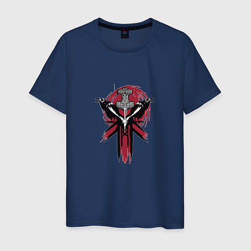 Мужская футболка Символика викингов / Тёмно-синий – фото 1