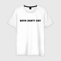 Футболка хлопковая мужская BOYS DON'T CRY, цвет: белый