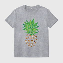 Футболка хлопковая мужская Ананас из собак Акита, цвет: меланж