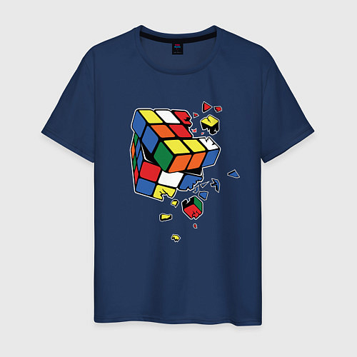 Мужская футболка Кубик Рубика / Тёмно-синий – фото 1