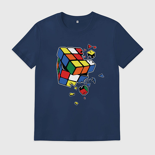 Мужская футболка Кубик Рубика / Тёмно-синий – фото 1