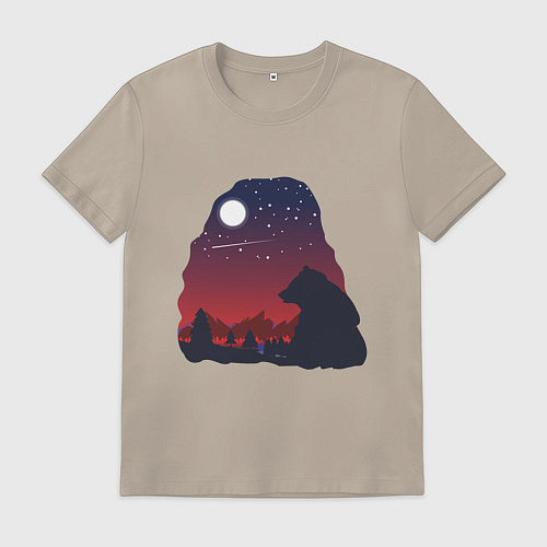 Мужская футболка Медведь / Миндальный – фото 1