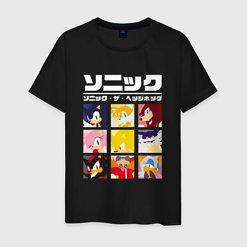Мужская футболка Японский Sonic / Черный – фото 1